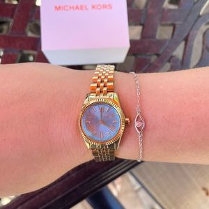Michael Kors Lexington Gold & Blue Ladies Watch